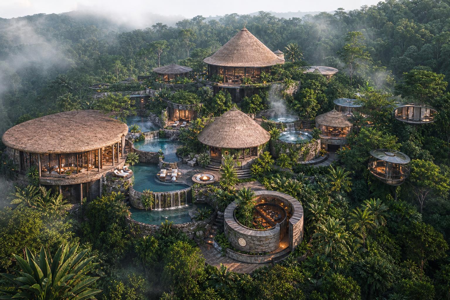 Terrain-accurate concept rendering of Yuna woven into the real jungle coastline